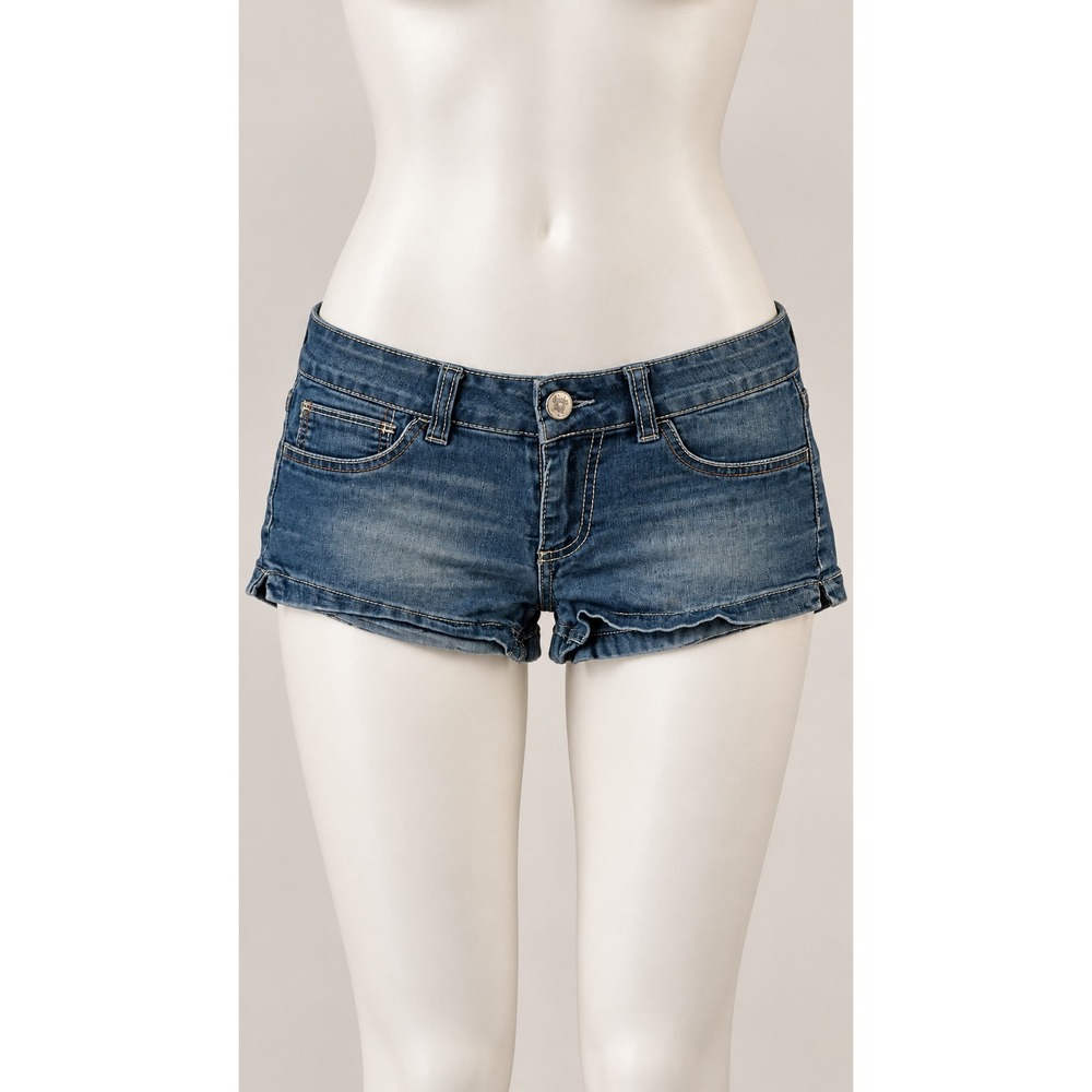 Indigo Rein Juniors Low Rise Denim Shorts Medium Wash Blue Size 3